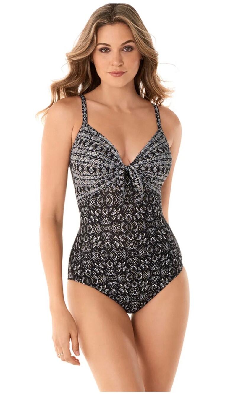 MIRACLESUIT Incan Treasure Pin-Up One Piece Swimsuit Size 8